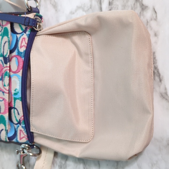 Coach SIS Ikat Swingpack Crossbody F49495 SV/Multi Color Pink Green Blue - Picture 4 of 7